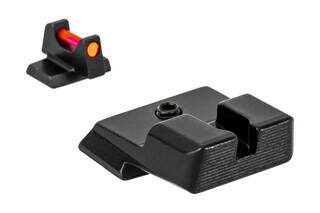 Trijicon's Fiber Sight Set for Smith & Wesson M&P and M&P 2.0 handguns is a high-contrast competition and carry sight set